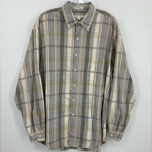 Mens Perry Ellis Plaid Button Down